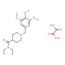 ChemSpider 2D Image | N,N-Diethyl-1-(3,4,5-trimethoxybenzyl)-4-piperidinecarboxamide ethanedioate (1:1) | C22H34N2O8