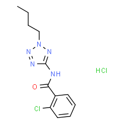 ChemSpider 2D Image | N-(2-Butyl-2H-tetrazol-5-yl)-2-chlorobenzamide hydrochloride (1:1) | C12H15Cl2N5O