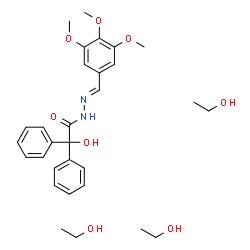ChemSpider 2D Image | 2-Hydroxy-2,2-diphenyl-N'-[(E)-(3,4,5-trimethoxyphenyl)methylene]acetohydrazide - ethanol (1:3) | C30H42N2O8