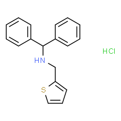 ChemSpider 2D Image | 1,1-Diphenyl-N-(2-thienylmethyl)methanamine hydrochloride (1:1) | C18H18ClNS