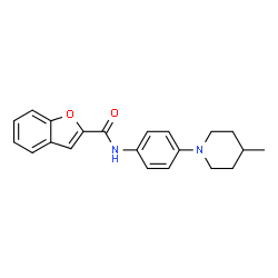 ChemSpider 2D Image | N-[4-(4-Methyl-1-piperidinyl)phenyl]-2-benzofurancarboxamide | C21H22N2O2