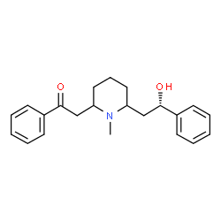 ChemSpider 2D Image | 2-{6-[(2S)-2-Hydroxy-2-phenylethyl]-1-methyl-2-piperidinyl}-1-phenylethanone | C22H27NO2