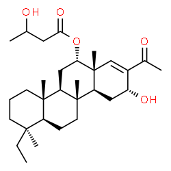 ChemSpider 2D Image | (1S,4aS,4bR,6S,6aR,9R,10aS,10bR,12aS)-8-Acetyl-1-ethyl-9-hydroxy-1,4a,6a,10b-tetramethyl-1,2,3,4,4a,4b,5,6,6a,9,10,10a,10b,11,12,12a-hexadecahydro-6-chrysenyl 3-hydroxybutanoate | C30H48O5