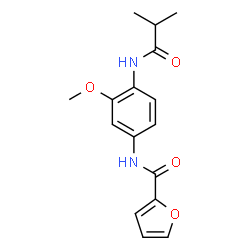 ChemSpider 2D Image | N-[4-(Isobutyrylamino)-3-methoxyphenyl]-2-furamide | C16H18N2O4