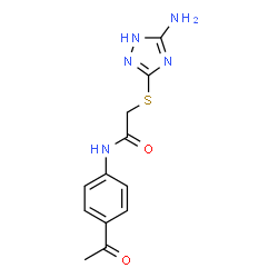 ChemSpider 2D Image | acetamide, N-(4-acetylphenyl)-2-[(3-amino-1H-1,2,4-triazol-5-yl)thio]- | C12H13N5O2S