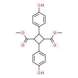 ChemSpider 2D Image | Dimethyl 2,4-bis(4-hydroxyphenyl)-1,3-cyclobutanedicarboxylate | C20H20O6
