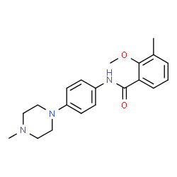 ChemSpider 2D Image | 2-Methoxy-3-methyl-N-[4-(4-methyl-1-piperazinyl)phenyl]benzamide | C20H25N3O2