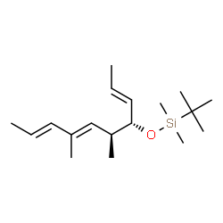 ChemSpider 2D Image | {[(2E,4S,5S,6E,8E)-5,7-Dimethyl-2,6,8-decatrien-4-yl]oxy}(dimethyl)(2-methyl-2-propanyl)silane | C18H34OSi