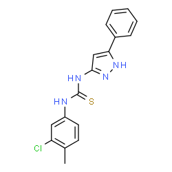 ChemSpider 2D Image | 1-(3-Chloro-4-methylphenyl)-3-(5-phenyl-1H-pyrazol-3-yl)thiourea | C17H15ClN4S