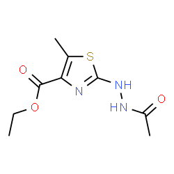 ChemSpider 2D Image | Ethyl 2-(2-acetylhydrazino)-5-methyl-1,3-thiazole-4-carboxylate | C9H13N3O3S