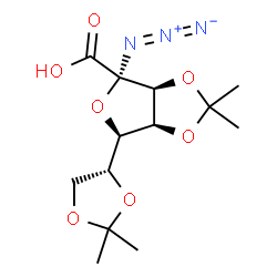 ChemSpider 2D Image | (3aS,4R,6R,6aS)-4-Azido-6-[(4R)-2,2-dimethyl-1,3-dioxolan-4-yl]-2,2-dimethyltetrahydrofuro[3,4-d][1,3]dioxole-4-carboxylic acid | C13H19N3O7