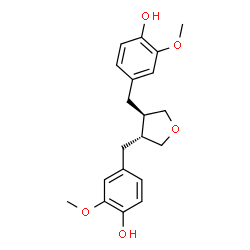 ChemSpider 2D Image | 4,4'-[(3R,4R)-tetrahydrofuran-3,4-diyldimethanediyl]bis(2-methoxyphenol) | C20H24O5