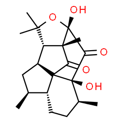 ChemSpider 2D Image | (2S,4S,5R,8S,9S,11S,14S,15S)-9,11-Dihydroxy-4,8,13,13,15-pentamethyl-12-oxapentacyclo[7.7.0.0~1,5~.0~2,14~.0~11,15~]hexadecane-10,16-dione | C20H28O5
