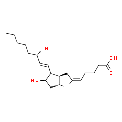 ChemSpider 2D Image | (5E,9beta,11alpha,12xi,13E,15S)-11,15-Dihydroxy-6,9-epoxyprosta-5,13-dien-1-oic acid | C20H32O5