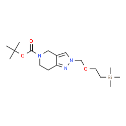 ChemSpider 2D Image | 2-Methyl-2-propanyl 2-{[2-(trimethylsilyl)ethoxy]methyl}-2,4,6,7-tetrahydro-5H-pyrazolo[4,3-c]pyridine-5-carboxylate | C17H31N3O3Si