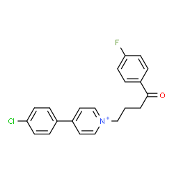 ChemSpider 2D Image | 4-(4-Chlorophenyl)-1-(4-(4-fluorophenyl)-4-oxobutyl)pyridinium | C21H18ClFNO