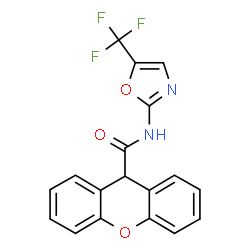 ChemSpider 2D Image | N-[5-(Trifluoromethyl)-1,3-oxazol-2-yl]-9H-xanthene-9-carboxamide | C18H11F3N2O3