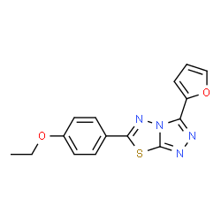 ChemSpider 2D Image | 6-(4-Ethoxyphenyl)-3-(2-furyl)[1,2,4]triazolo[3,4-b][1,3,4]thiadiazole | C15H12N4O2S