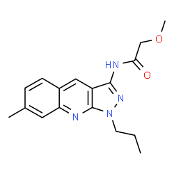 ChemSpider 2D Image | 2-Methoxy-N-(7-methyl-1-propyl-1H-pyrazolo[3,4-b]quinolin-3-yl)acetamide | C17H20N4O2