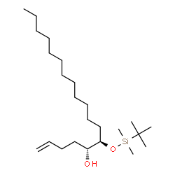 ChemSpider 2D Image | (5R,6R)-6-{[Dimethyl(2-methyl-2-propanyl)silyl]oxy}-1-octadecen-5-ol | C24H50O2Si