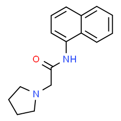 ChemSpider 2D Image | N-(1-Naphthyl)-2-(1-pyrrolidinyl)acetamide | C16H18N2O