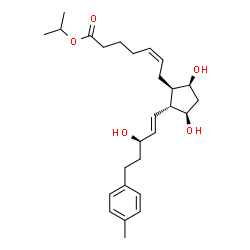 ChemSpider 2D Image | Isopropyl (5Z)-7-{(1R,2R,3R,5S)-3,5-dihydroxy-2-[(1E,3R)-3-hydroxy-5-(4-methylphenyl)-1-penten-1-yl]cyclopentyl}-5-heptenoate | C27H40O5