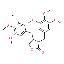 ChemSpider 2D Image | 3,4-Bis(3,4,5-trimethoxybenzyl)dihydro-2(3H)-furanone | C24H30O8