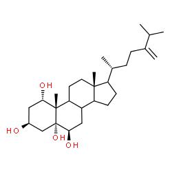 ChemSpider 2D Image | (1alpha,3beta,5alpha,6beta,8xi,9xi,14xi,17xi)-Ergost-24(28)-ene-1,3,5,6-tetrol | C28H48O4
