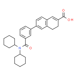 ChemSpider 2D Image | 6-[3-(Dicyclohexylcarbamoyl)phenyl]-3,4-dihydro-2-naphthalenecarboxylic acid | C30H35NO3