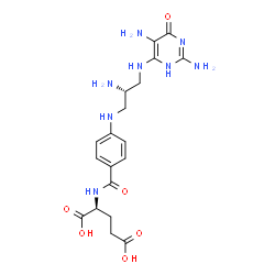 ChemSpider 2D Image | N-[4-({(2S)-2-Amino-3-[(2,5-diamino-6-oxo-3,6-dihydro-4-pyrimidinyl)amino]propyl}amino)benzoyl]-L-glutamic acid | C19H26N8O6