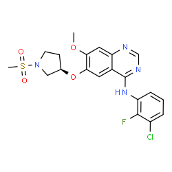 ChemSpider 2D Image | N-(3-Chloro-2-fluorophenyl)-7-methoxy-6-{[(3R)-1-(methylsulfonyl)-3-pyrrolidinyl]oxy}-4-quinazolinamine | C20H20ClFN4O4S