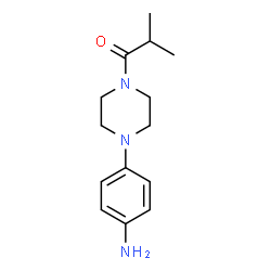 ChemSpider 2D Image | 1-[4-(4-Aminophenyl)-1-piperazinyl]-2-methyl-1-propanone | C14H21N3O