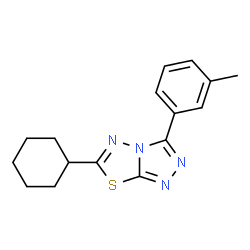 ChemSpider 2D Image | 6-Cyclohexyl-3-(3-methylphenyl)[1,2,4]triazolo[3,4-b][1,3,4]thiadiazole | C16H18N4S