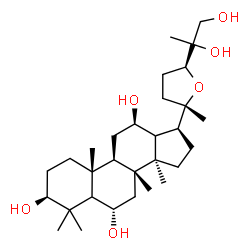 ChemSpider 2D Image | (3beta,5xi,6alpha,12beta,13xi,24S,25S)-25,26-Dihydroxy-20,24-epoxydammarane-3,6,12-triol | C30H52O6