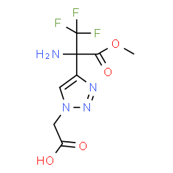 ChemSpider 2D Image | [4-(2-Amino-1,1,1-trifluoro-3-methoxy-3-oxo-2-propanyl)-1H-1,2,3-triazol-1-yl]acetic acid | C8H9F3N4O4