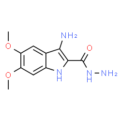 ChemSpider 2D Image | 3-Amino-5,6-dimethoxy-1H-indole-2-carbohydrazide | C11H14N4O3