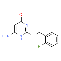 ChemSpider 2D Image | 6-Amino-2-[(2-fluorobenzyl)sulfanyl]-4(1H)-pyrimidinone | C11H10FN3OS