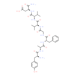 ChemSpider 2D Image | L-Tyrosyl-D-alanyl-L-phenylalanylglycyl-L-valyl-L-valyl-L-alpha-asparagine | C37H52N8O10