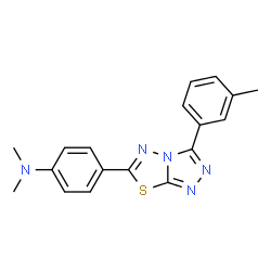 ChemSpider 2D Image | N,N-Dimethyl-4-[3-(3-methylphenyl)[1,2,4]triazolo[3,4-b][1,3,4]thiadiazol-6-yl]aniline | C18H17N5S