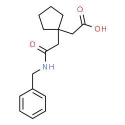 ChemSpider 2D Image | {1-[2-(Benzylamino)-2-oxoethyl]cyclopentyl}acetic acid | C16H21NO3