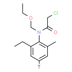 ChemSpider 2D Image | 2-Chloro-N-(ethoxymethyl)-N-[2-ethyl-6-methyl(4-~3~H)phenyl]acetamide | C14H19TClNO2
