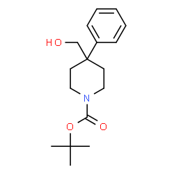 ChemSpider 2D Image | 1,1-Dimethylethyl 4-(hydroxymethyl)-4-phenyl-1-piperidinecarboxylate | C17H25NO3
