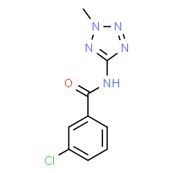 ChemSpider 2D Image | 3-Chloro-N-(2-methyl-2H-tetrazol-5-yl)benzamide | C9H8ClN5O
