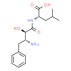 ChemSpider 2D Image | ([2R,3R]-3-Amino-2-hydroxy-4-phenylbutanoyl)-L-leucine | C16H24N2O4