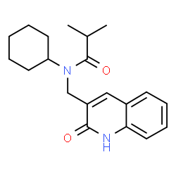 ChemSpider 2D Image | N-Cyclohexyl-2-methyl-N-[(2-oxo-1,2-dihydro-3-quinolinyl)methyl]propanamide | C20H26N2O2