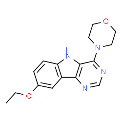 ChemSpider 2D Image | 8-Ethoxy-4-(4-morpholinyl)-5H-pyrimido[5,4-b]indole | C16H18N4O2