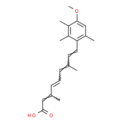 ChemSpider 2D Image | (2E,4E,6E,8E)-9-(4-Methoxy-2,3,6-trimethylphenyl)-3,7-dimethyl-2,4,6,8-nonatetraenoic acid | C21H26O3