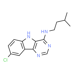 ChemSpider 2D Image | 8-Chloro-N-(3-methylbutyl)-5H-pyrimido[5,4-b]indol-4-amine | C15H17ClN4
