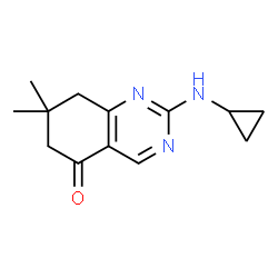 ChemSpider 2D Image | 2-(Cyclopropylamino)-7,7-dimethyl-7,8-dihydro-5(6H)-quinazolinone | C13H17N3O