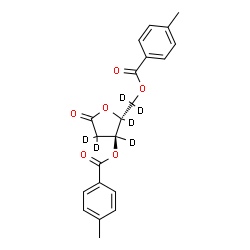 ChemSpider 2D Image | (2R,3S)-2-{[(4-Methylbenzoyl)oxy](~2~H_2_)methyl}-5-oxo(~2~H_4_)tetrahydro-3-furanyl 4-methylbenzoate | C21H14D6O6